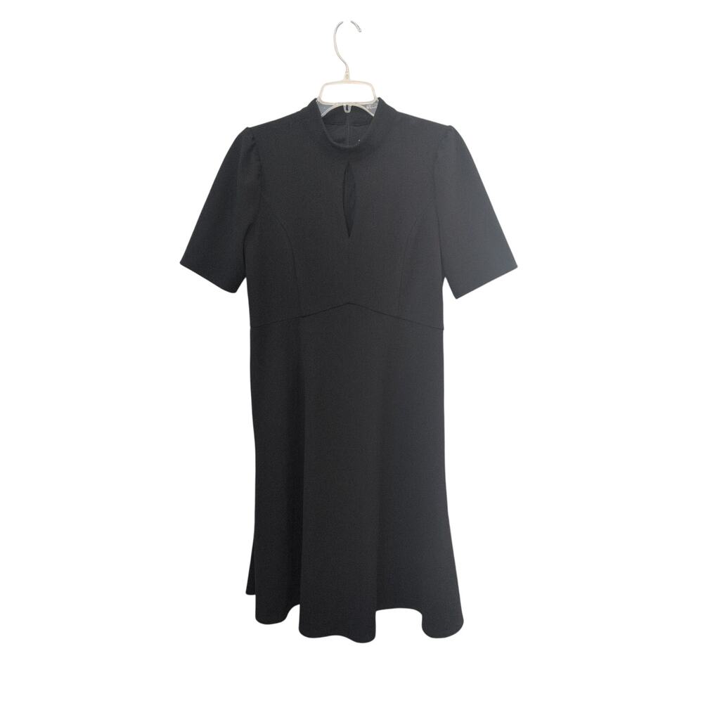 London Times Black Midi Dress | Size 10 | Keyhole Detail & Full Back Zip